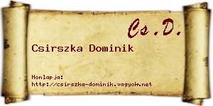 Csirszka Dominik névjegykártya