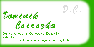 dominik csirszka business card